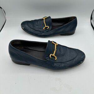Mara Bini Dark Blue Horsebit Loafers Women's 38.5 - Made in Italy